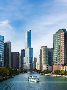 Preview wallpaper city, river, buildings, chicago, usa