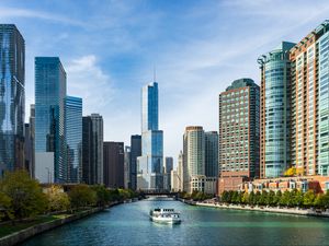 Preview wallpaper city, river, buildings, chicago, usa