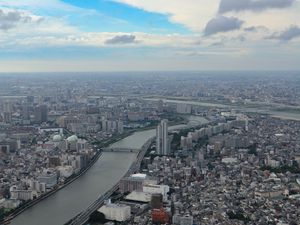 Preview wallpaper city, river, buildings, tokyo