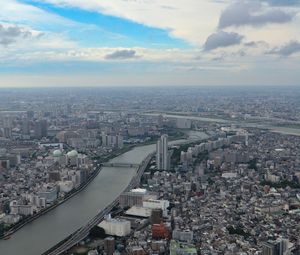 Preview wallpaper city, river, buildings, tokyo