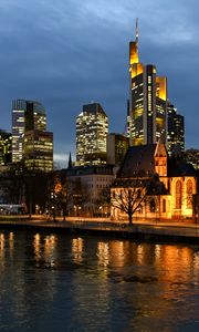 Preview wallpaper city, river, night, lights