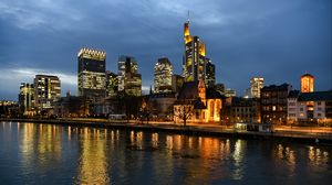 Preview wallpaper city, river, night, lights
