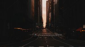 Preview wallpaper city, road, buildings, skyscrapers
