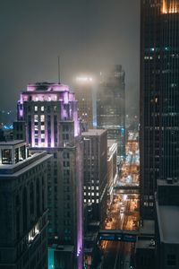 Preview wallpaper city, road, buildings, lights, architecture