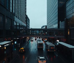 Preview wallpaper city, road, cars, bridge