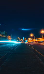 Preview wallpaper city, road, evening, traffic
