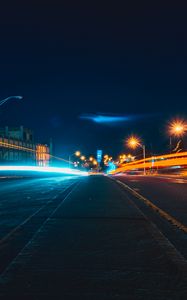 Preview wallpaper city, road, evening, traffic
