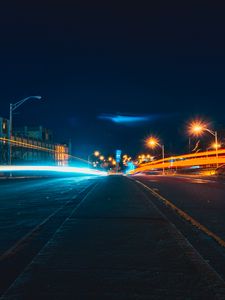 Preview wallpaper city, road, evening, traffic