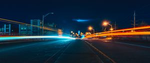 Preview wallpaper city, road, evening, traffic
