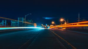 Preview wallpaper city, road, evening, traffic