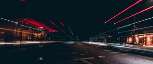 Preview wallpaper city, road, lighting