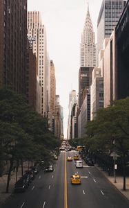 Preview wallpaper city, road, marking, buildings, cars