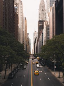 Preview wallpaper city, road, marking, buildings, cars