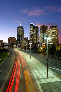 Preview wallpaper city, road, neon, evening