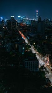 Preview wallpaper city, road, night, lights