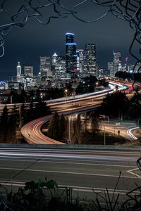 Preview wallpaper city, road, night, lights, view