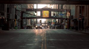 Preview wallpaper city, road, street, cars, buildings