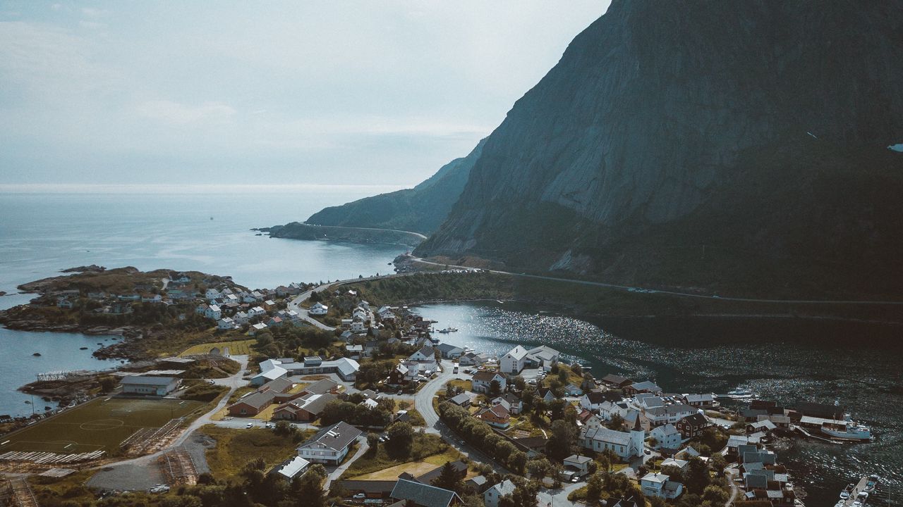 Wallpaper city, rocks, coast