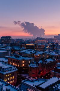 Preview wallpaper city, roof, evening, sky