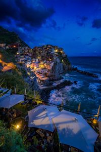 Preview wallpaper city, sea, cliff, coast, steep, rocky, manarola, italy