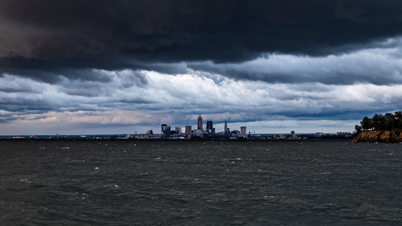 Wallpaper city, sea, water, clouds, coast