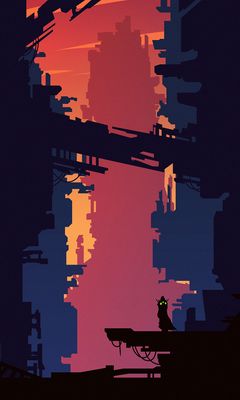 240x400 Wallpaper city, silhouette, vector, art, buildings