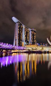 Preview wallpaper city, singapore, hotel, night