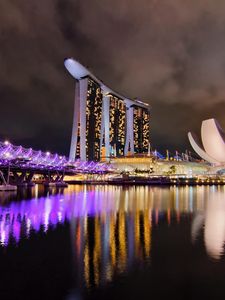 Preview wallpaper city, singapore, hotel, night