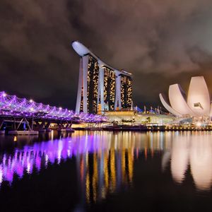 Preview wallpaper city, singapore, hotel, night