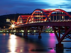 Preview wallpaper city, sky, bridge, night