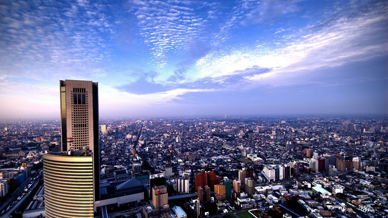 Wallpaper city, sky, view from above
