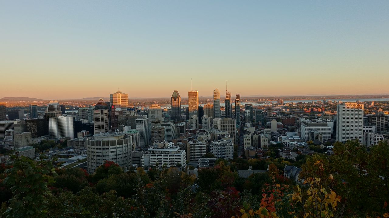 Wallpaper city, skyline, buildings, autumn