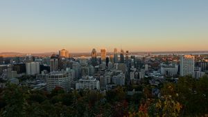 Preview wallpaper city, skyline, buildings, autumn