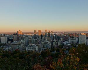 Preview wallpaper city, skyline, buildings, autumn