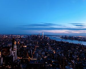 Preview wallpaper city, skyline, buildings, evening