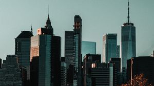 Preview wallpaper city, skyscraper, architecture, buildings, sea