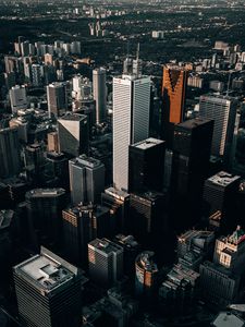 Preview wallpaper city, skyscrapers, aerial view, buildings, metropolis, architecture