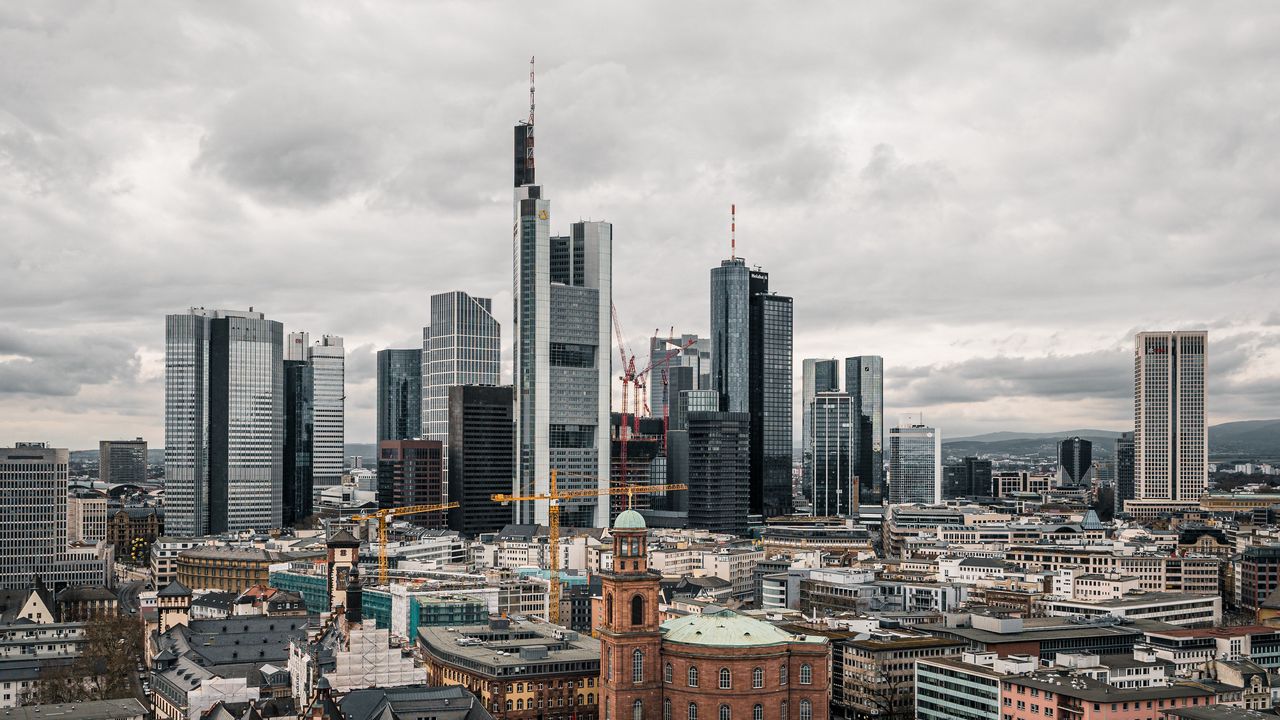 Wallpaper city, skyscrapers, aerial view, buildings, architecture