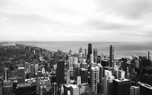 Preview wallpaper city, skyscrapers, architecture, bw