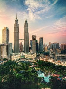 Preview wallpaper city, skyscrapers, architecture, kuala lumpur, malaysia