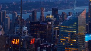 Preview wallpaper city, skyscrapers, buildings, evening, architecture