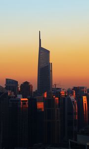 Preview wallpaper city, skyscrapers, dawn, sunrise, architecture