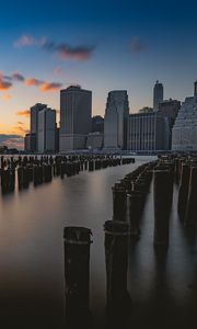 Preview wallpaper city, skyscrapers, evening, new york, usa