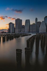 Preview wallpaper city, skyscrapers, evening, new york, usa