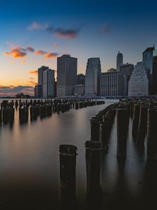 Preview wallpaper city, skyscrapers, evening, new york, usa