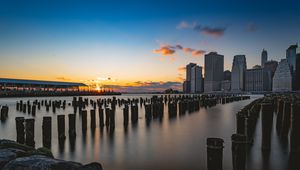 Preview wallpaper city, skyscrapers, evening, new york, usa