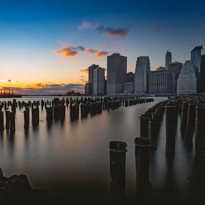 Preview wallpaper city, skyscrapers, evening, new york, usa