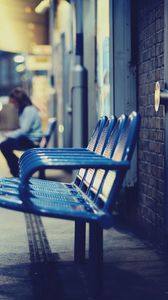 Preview wallpaper city, station, chairs