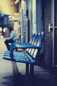 Preview wallpaper city, station, chairs