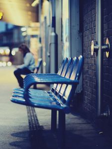 Preview wallpaper city, station, chairs